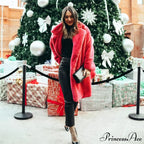 Faux Fur Stylish Long Belted Coat