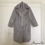 Faux Fur Stylish Long Belted Coat