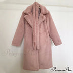 Faux Fur Stylish Long Belted Coat