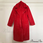 Faux Fur Stylish Long Belted Coat