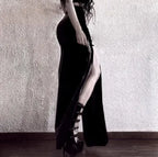 Faux Leather Hollow Out Skirt