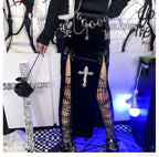 Faux Leather Hollow Out Skirt