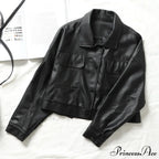 Faux Leather Short Y2k Jacket