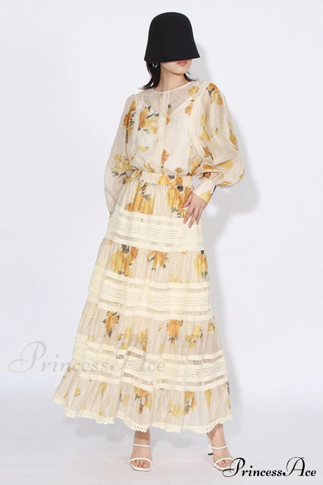 Faye Floral Top Charming + Skirt Set