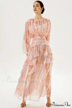 Faye Round Neck Charming Balloon Sleeve Maxi Dress