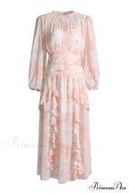 Faye Round Neck Charming Balloon Sleeve Maxi Dress