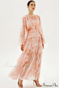 Faye Round Neck Charming Balloon Sleeve Maxi Dress
