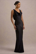 Satin Mermaid Low-Back Party Dress