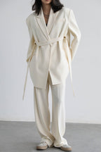 Deconstructed Wide Lapel Draped Blazer