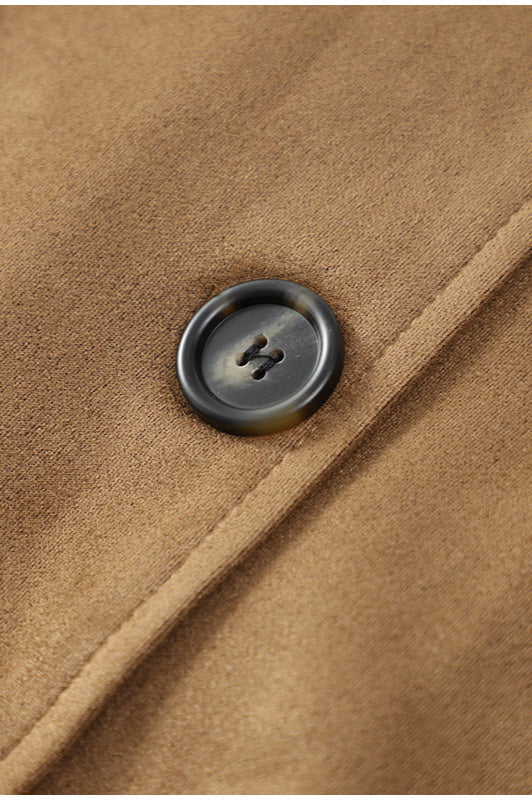 Belted Suede Longline Coat