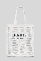 Letter Hollow Woven Beach Bag