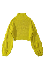 Loose Turtleneck Puff Sleeve Thick Sweater