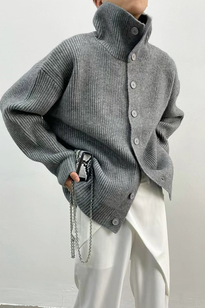 Ribbed Single Breasted Cardigan