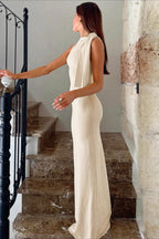 Solid One-Shoulder Tie Birthday Dress