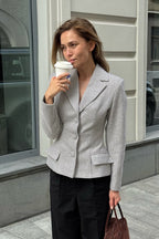Vintage Slim Fit Gray Blazer