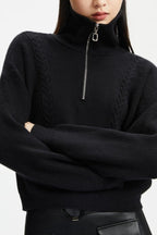 Short Cable Knit Pullover Sweater