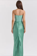 Strapless Boned Corset Bodycon Maxi Dress