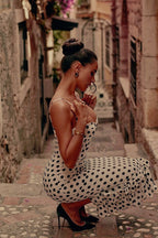 Polka Dot Shirred Slip Birthday Dress