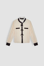 Ivory Broderie Bowknot Decor Blouse