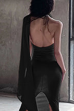 Weird Puss Backless Halter Maxi Dress