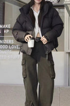 Cropped Hooded Insulated Puffer Jacket