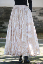 Vintage Velvet Tie Dye Swing Midi Skirt