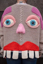 Fashion Funny Face Loose Long Sleeve Knitted Sweater