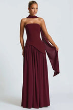 Strapless Side Slit Maxi Prom Dress