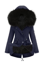 Hooded winter warm fleece coat with cotton padded jacket