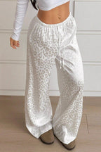 Satin Leopard Jacquard Pants