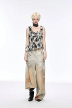 Tie Dye Baggy Wide Leg Denim Jeans