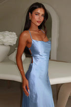 Backless Satin Slip Formal Dress