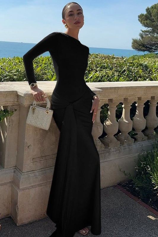 TieWaist Bodycon Maxi Work Dress