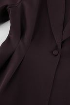 Plunging Neckline Two Piece Blazer Pants Set