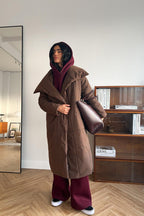 Long Stand Collar Relaxed Quilted Puffer Jacket