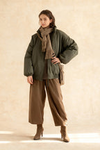 Ribbed High Neck Jacket
