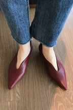 Retro Pointed-toe Low-cut Flat Shoes