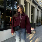 Colorblock Threaded Baseball Jacket