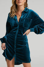 Women's gold velvet dress