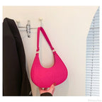 Felt Solid Color Retro Underarm Shoulder Bag