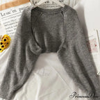 Female Solid Casual Chic Short Knitted Cardigans