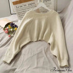Female Solid Casual Chic Short Knitted Cardigans