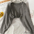 Female Solid Casual Chic Short Knitted Cardigans