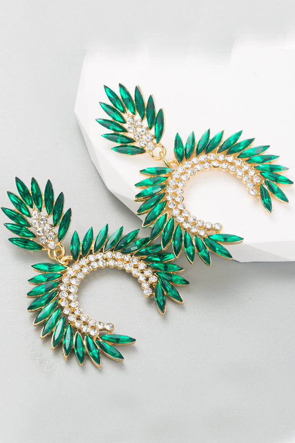 Geometric Peacock feather earrings