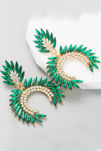 Geometric Peacock feather earrings