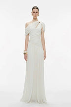 One Shoulder Asymmetric Slip Prom Dress