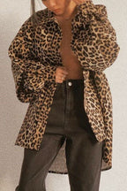 Leopard Oversized Shirt Style Coat