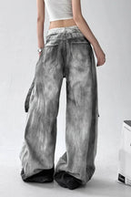 Washed Ripped Wide Leg Jeans