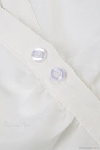 Fitted Button-Down Ruched Blouse