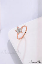 Five-pointed Star Full Diamond Titanium Steel Ring
